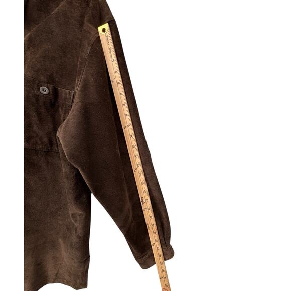 Vintage Suede Coat Shacket Mens St Johns Bay Mens Large Mordern Retro 70s Style - Picture 7 of 11